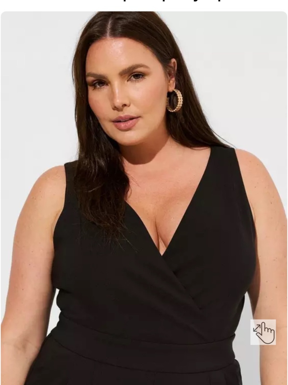 torrid Black Refined Crepe Surplice Sleevless Jumpsuit size 22 New - Picture 6 of 10